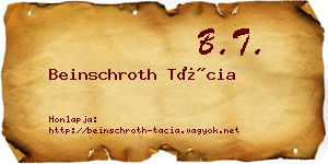 Beinschroth Tácia névjegykártya